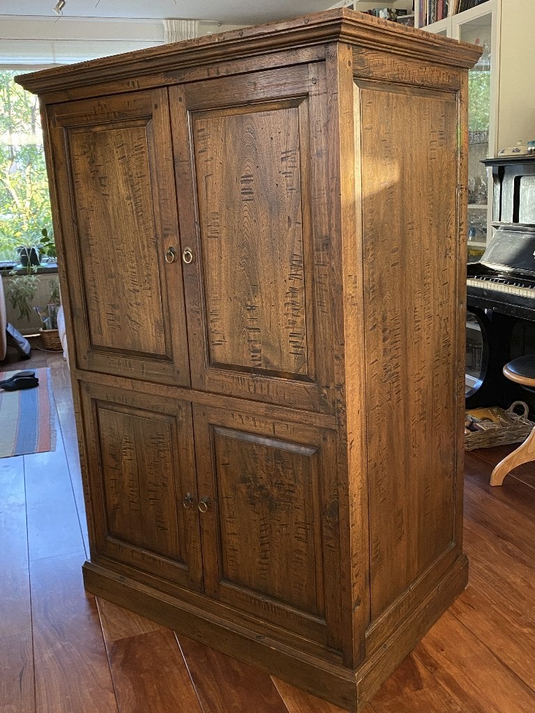 Grote teakhouten kast, Huis en Inrichting, Kasten | Buffetkasten, Ophalen, 100 tot 150 cm, Teakhout, 50 tot 75 cm