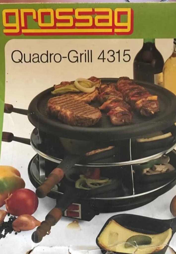 GOURMETSTELSEL/ RACLETTE " GROSSAG" MET GRILLPLAAT, Witgoed en Apparatuur, Ophalen