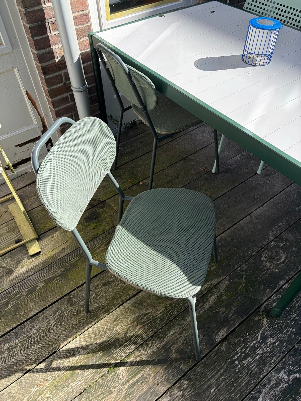 Foto 3 van IKEA Tuinset met 4 stoelen - Groen/Wit