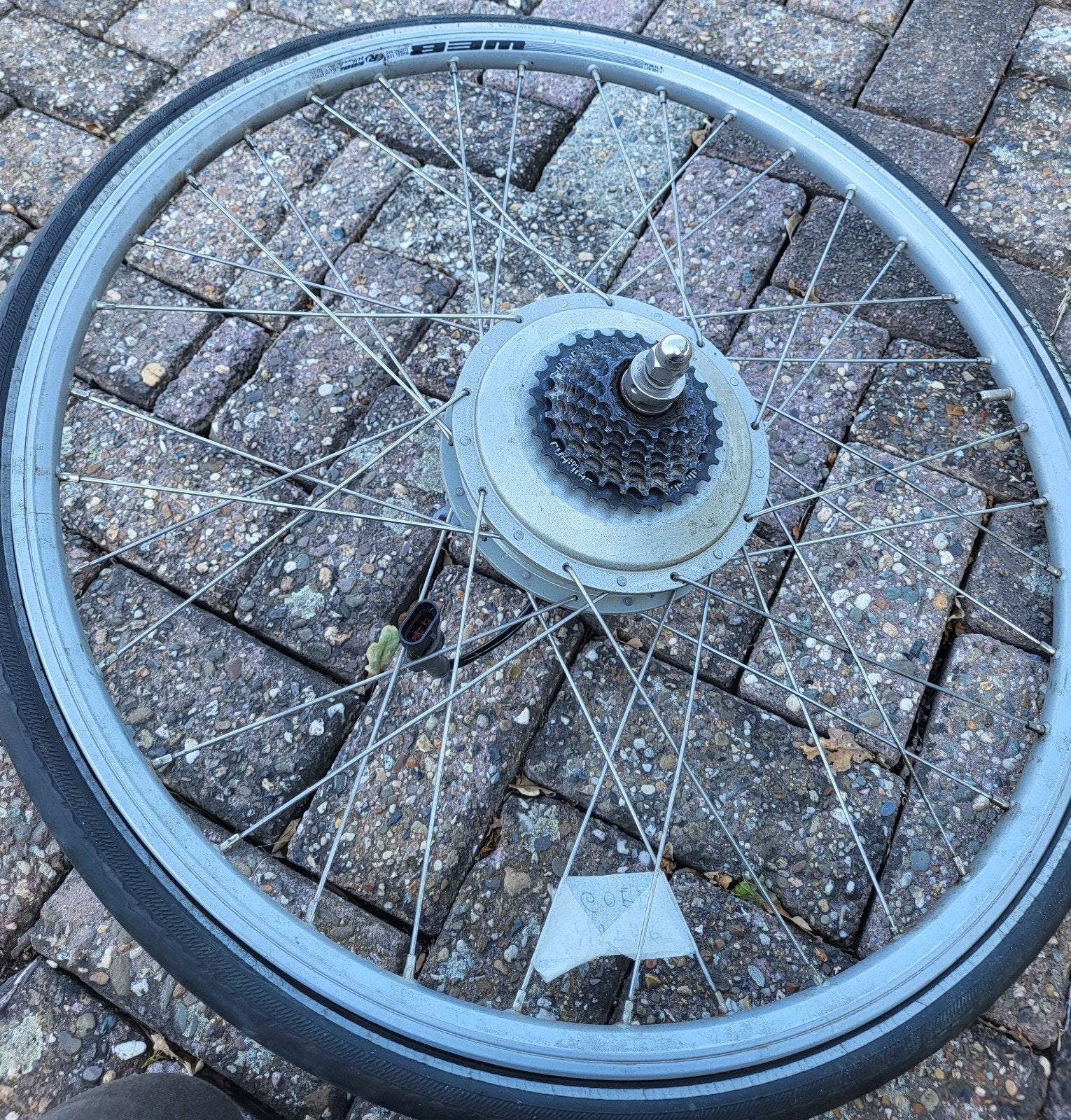 electrisch achterwiel. ., Gebruikt, Onbekend, Staal, Derailleur of Ketting