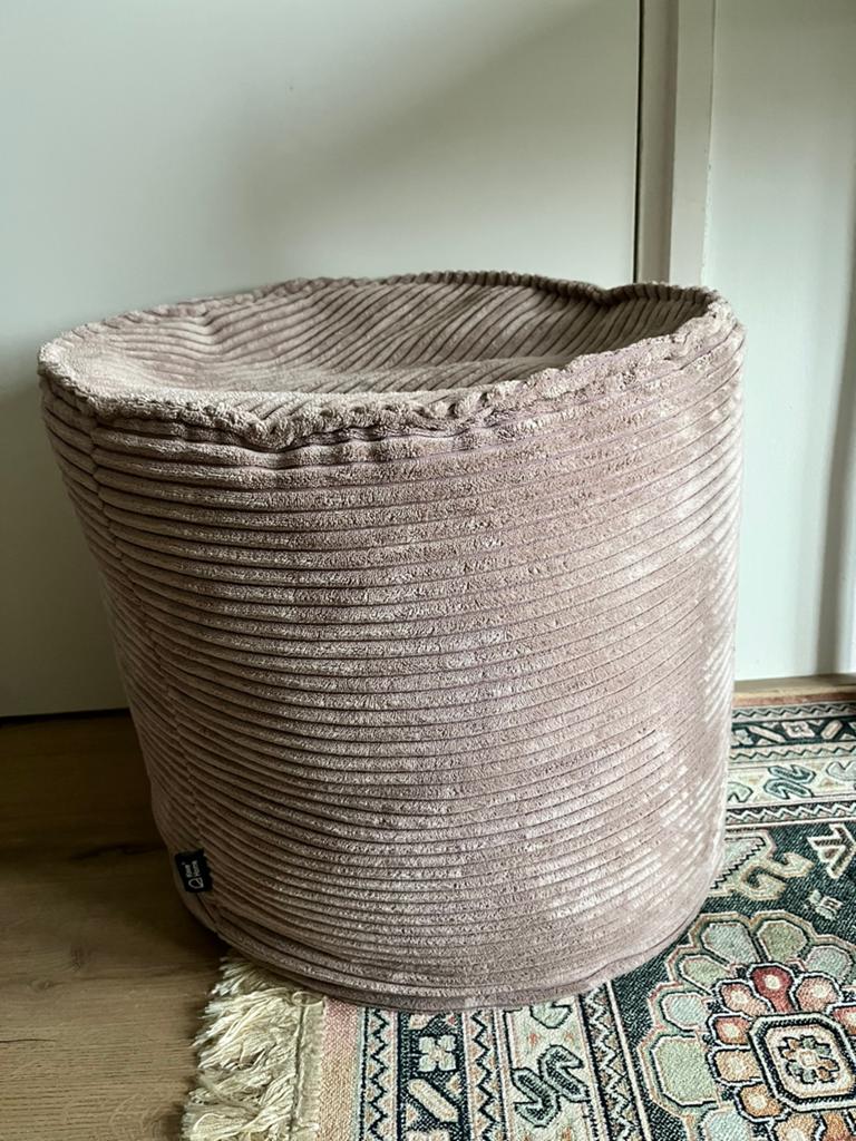 Lila poef Kave Home, Ophalen of Verzenden, Zo goed als nieuw, Rond, Minder dan 50 cm