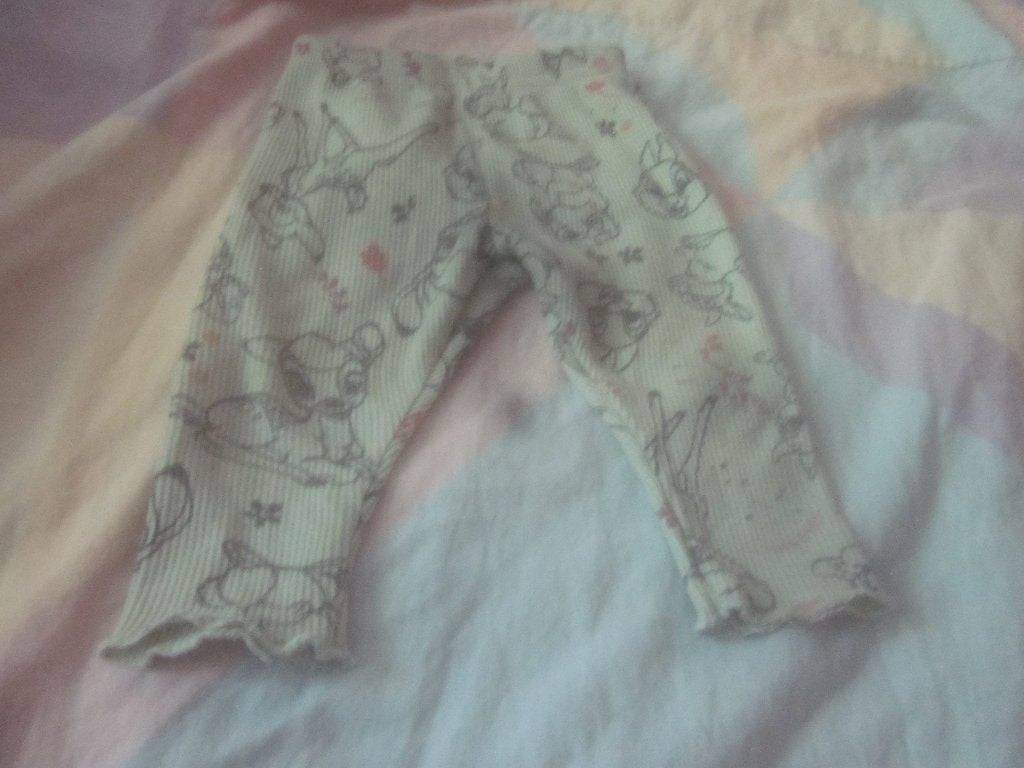 Nw zacht mintgroen/grijs/roze broekje Bambi/Stampertje 68, Kinderen en Baby's, Babykleding | Maat 68, Disney, Broekje, Meisje