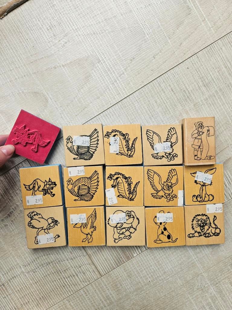 Diverse Houten Stempels met Dieren en Figuren, Ophalen of Verzenden, Nieuw, Houten stempel