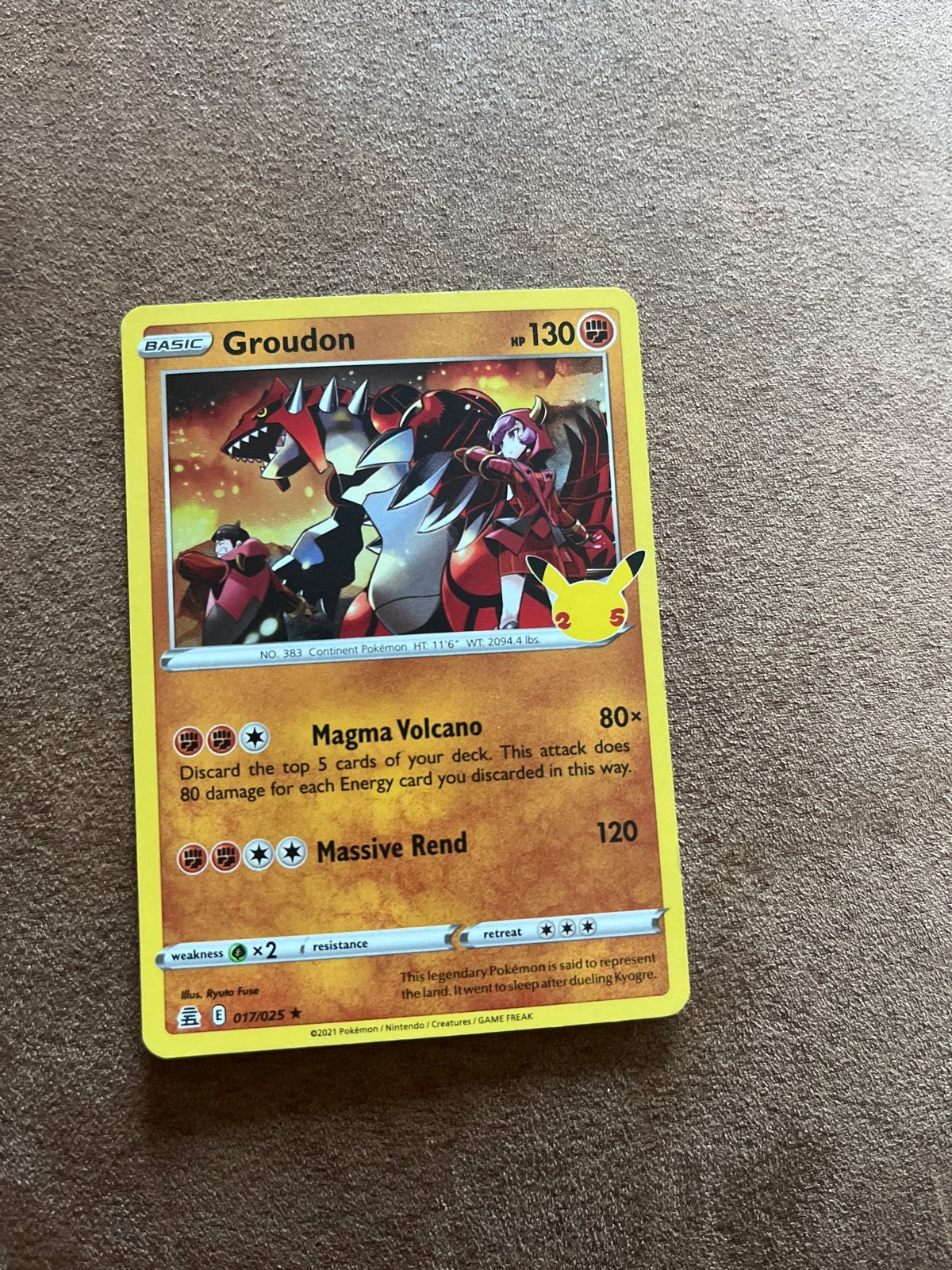 Pokémon Groudon Celebrations Kaart 017/025, Ophalen of Verzenden, Zo goed als nieuw, Losse kaart