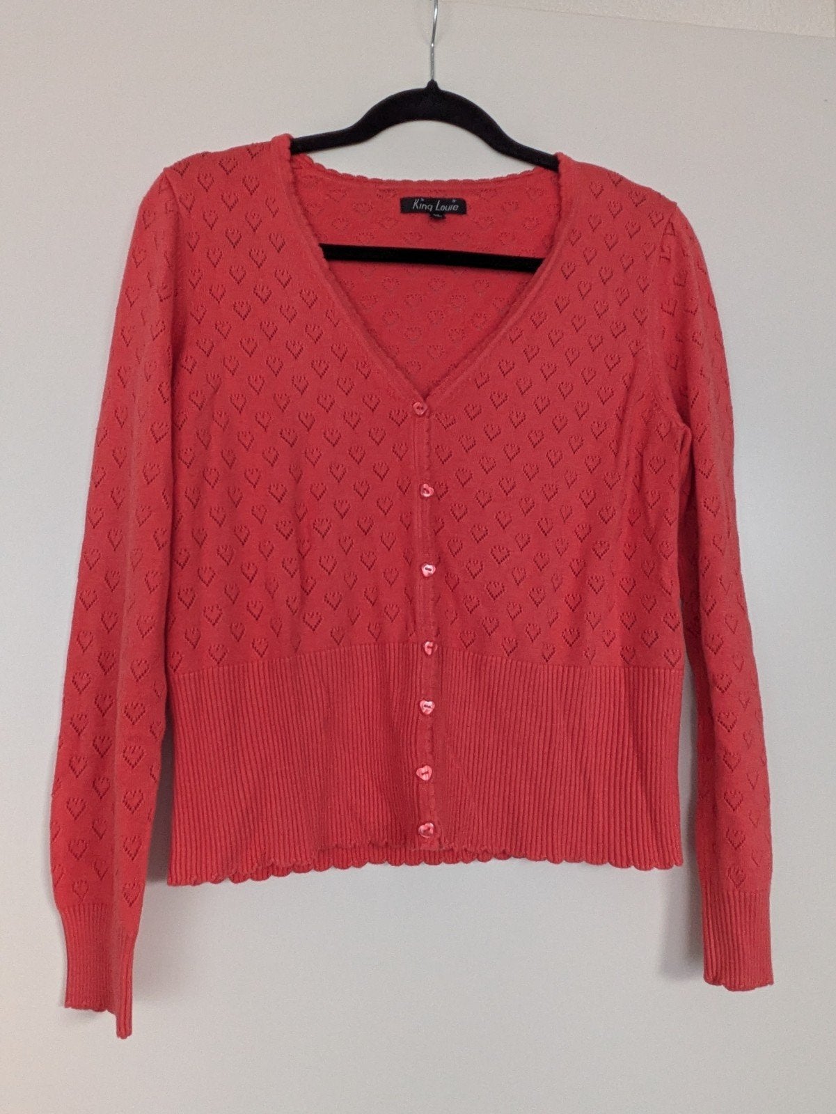 King Louie Cardi V Heart Ajour vest maat XL, Verzenden, Maat 46/48 (XL) of groter, Zo goed als nieuw, King Louie