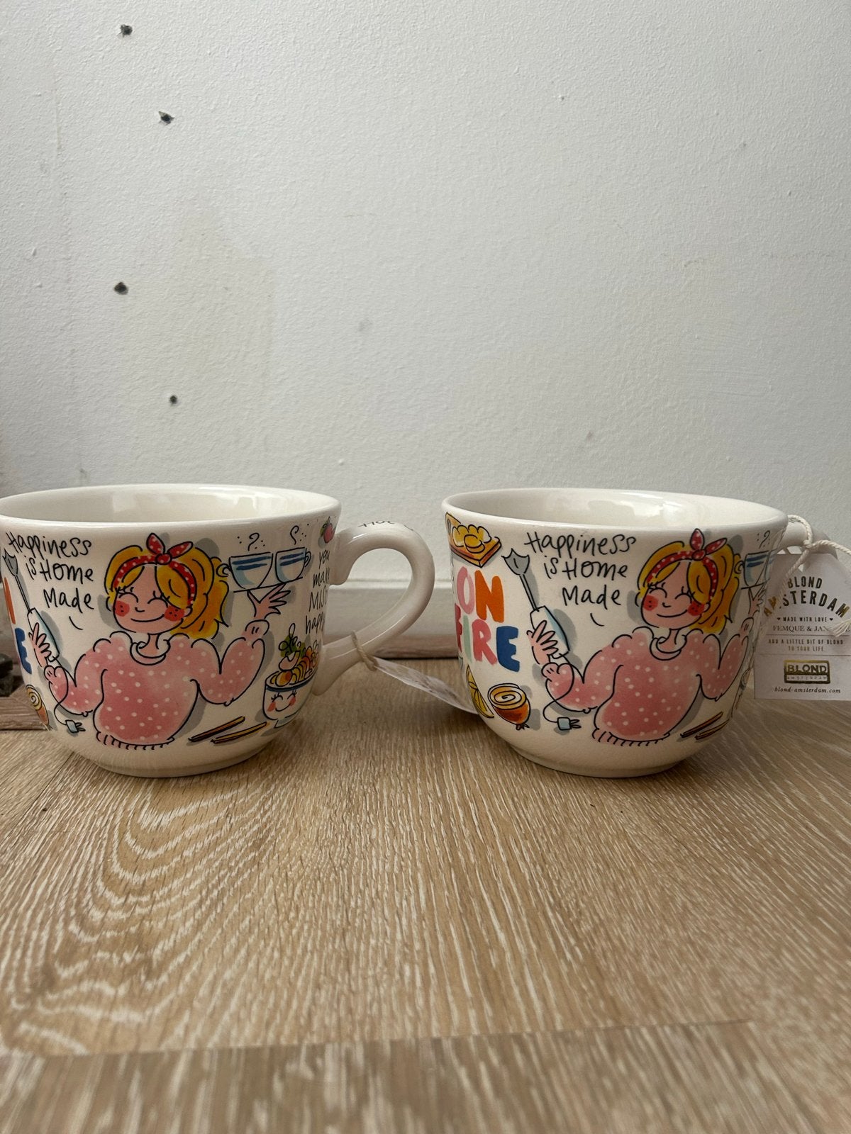 Blond Amsterdam Soepkommen - Happiness is Homemade, Ophalen, Zo goed als nieuw, Aardewerk, Kom(men)