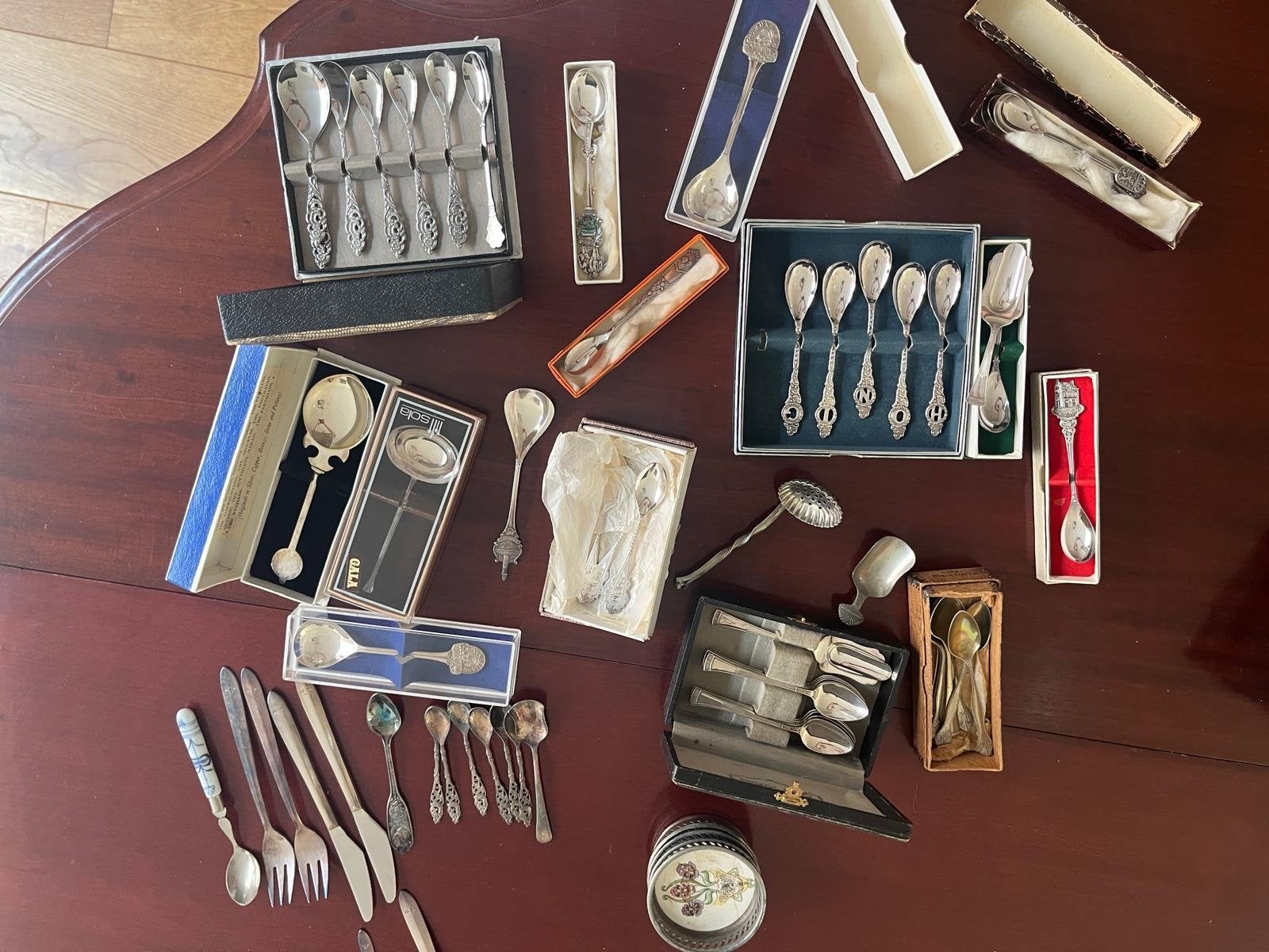 Grote collectie verzilverde items, Antiek en Kunst, Ophalen, Zilver