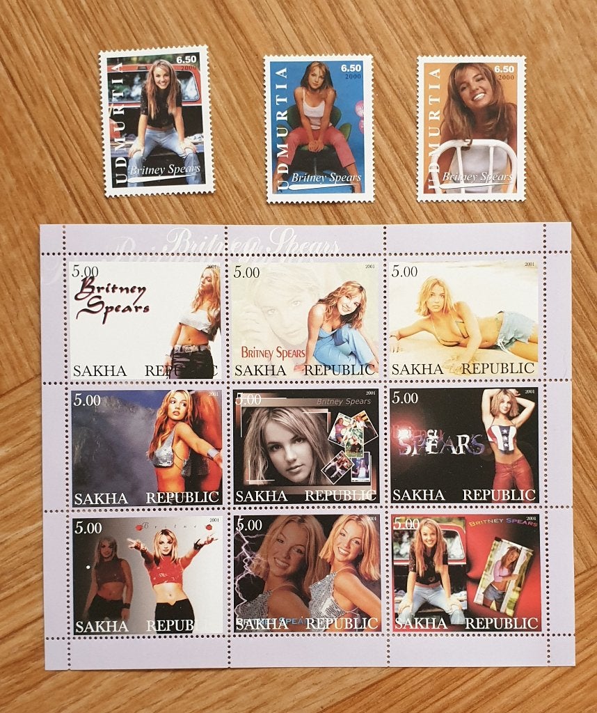 12 Britney spears postzegels #2, Verzenden, Nieuw in verpakking