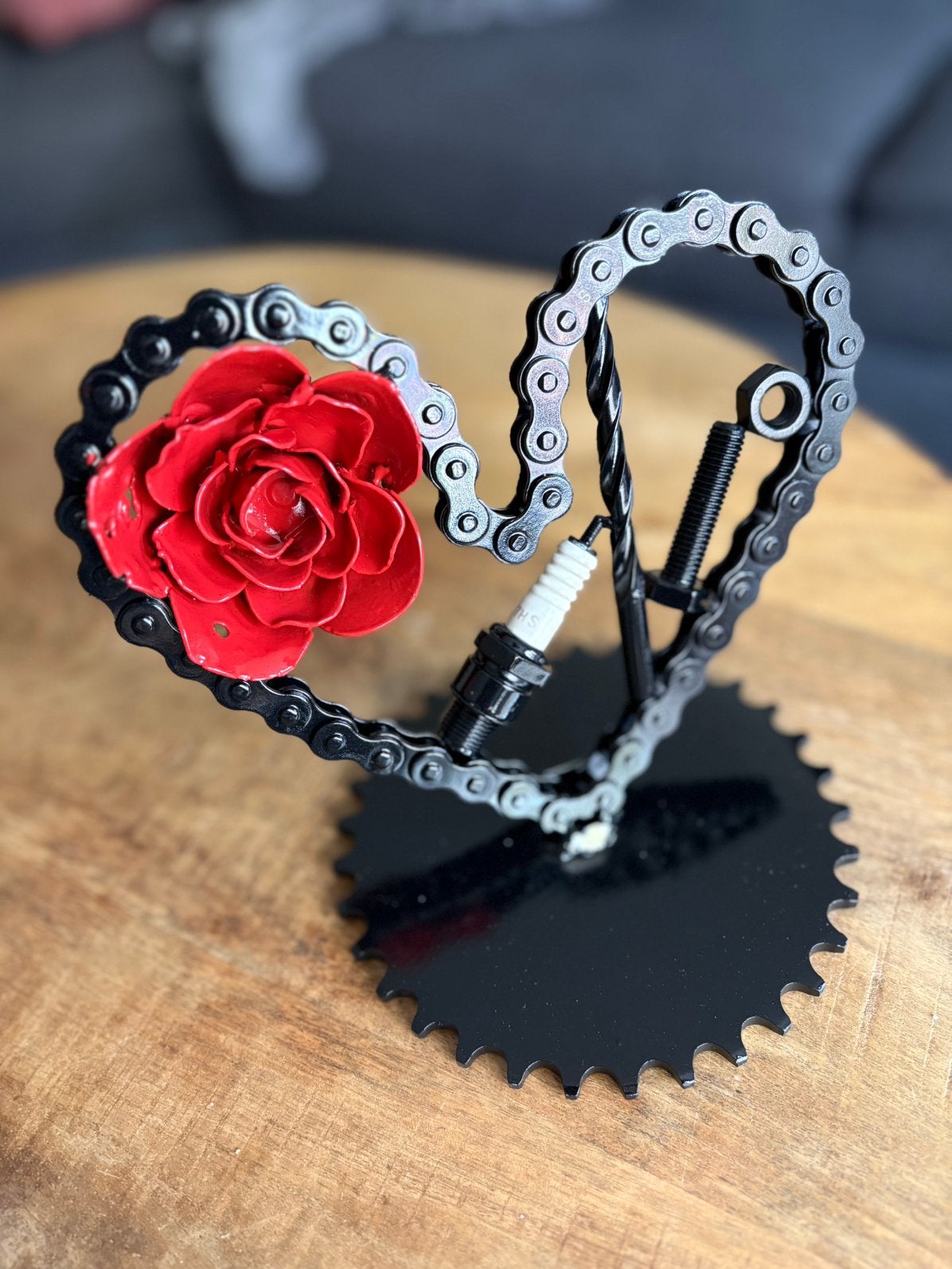 Metalen hart met een roos, Ophalen of Verzenden, Nieuw, Overige materialen, Overige merken