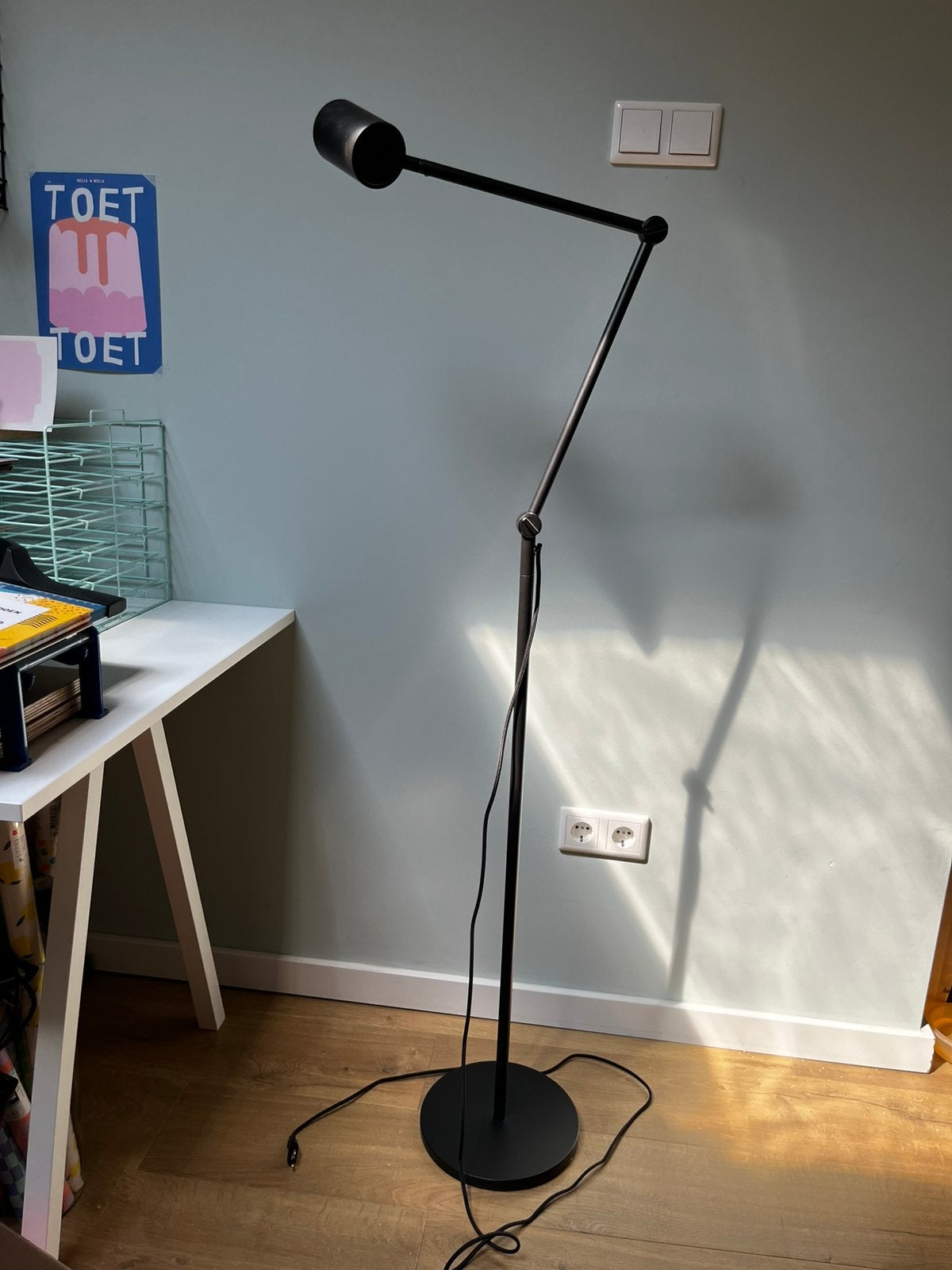 Ikea NYMÅNE staande lamp - antraciet, Ophalen, Gebruikt, 150 tot 200 cm