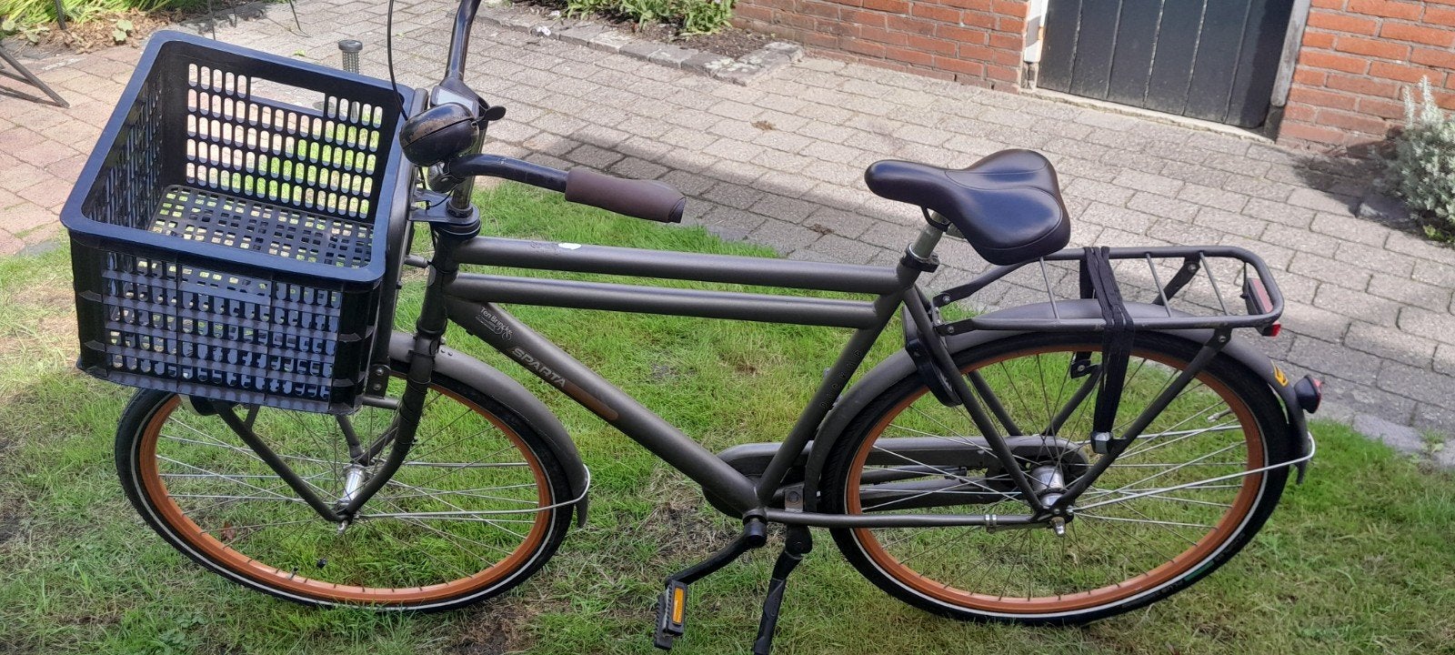 Sparta Pick-Up Grey Matt met krat, frame 57cm, Fietsen en Brommers, Ophalen, Gebruikt, Sparta
