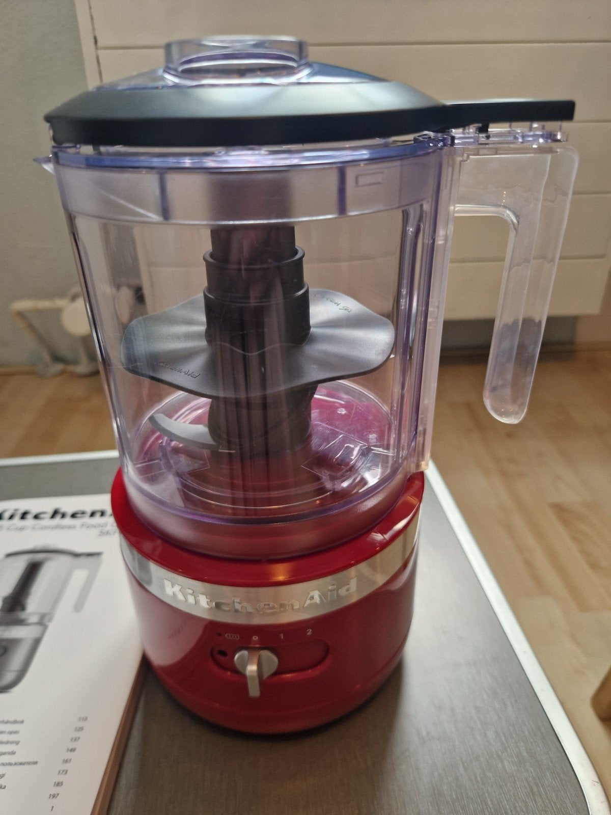 KitchenAid Draadloze Hakmolen 1.18L - Zo goed als nieuw, 1 tot 2 liter, 2 snelheden, Ophalen of Verzenden, Zo goed als nieuw