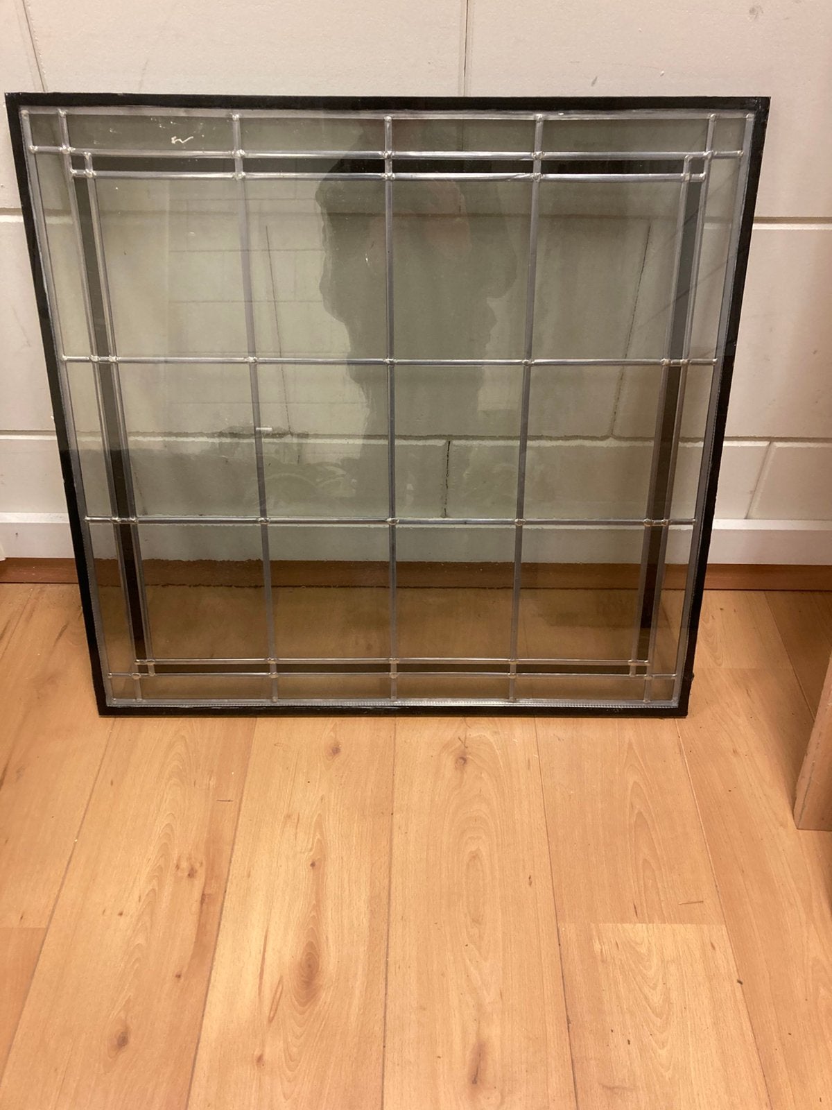 Mooi Glas in lood raam incl thermopane raam, Ophalen, Gevelraam of Ruit, Gebruikt, Minder dan 80 cm