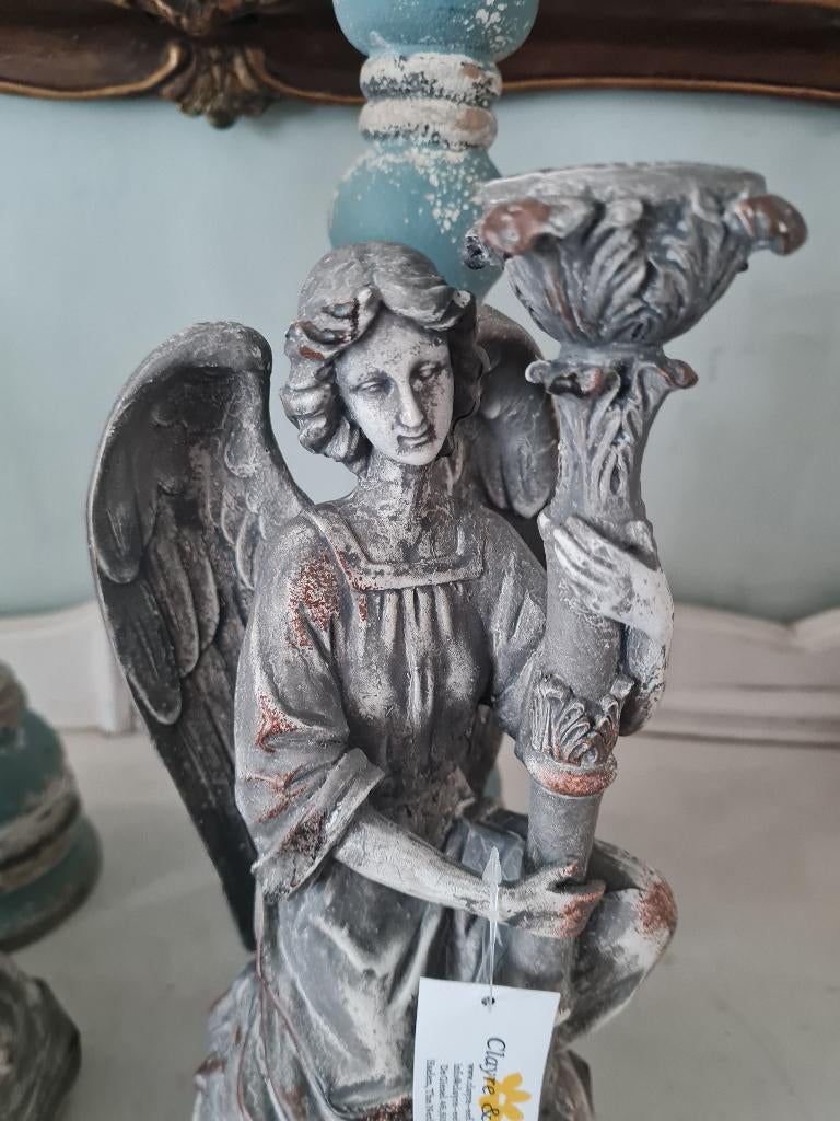 Nieuwe kandelaar engel merk Clayre & Eef p/st 17.95, Belle Vieille Brocante, Nieuw, Ophalen of Verzenden, Jolandamonsieurs@gmail.com