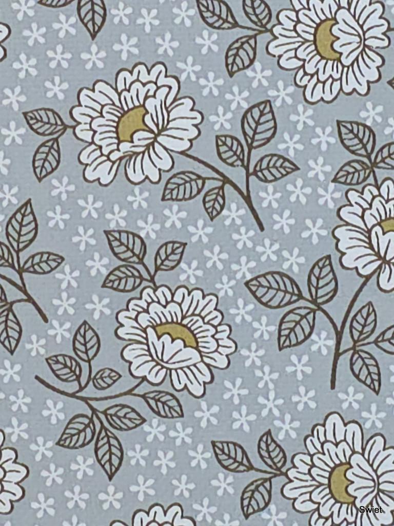 5597 grijs vergeeld bloemen flammerheim steinmann behang, Verzenden, 25 tot 50 m², Wit