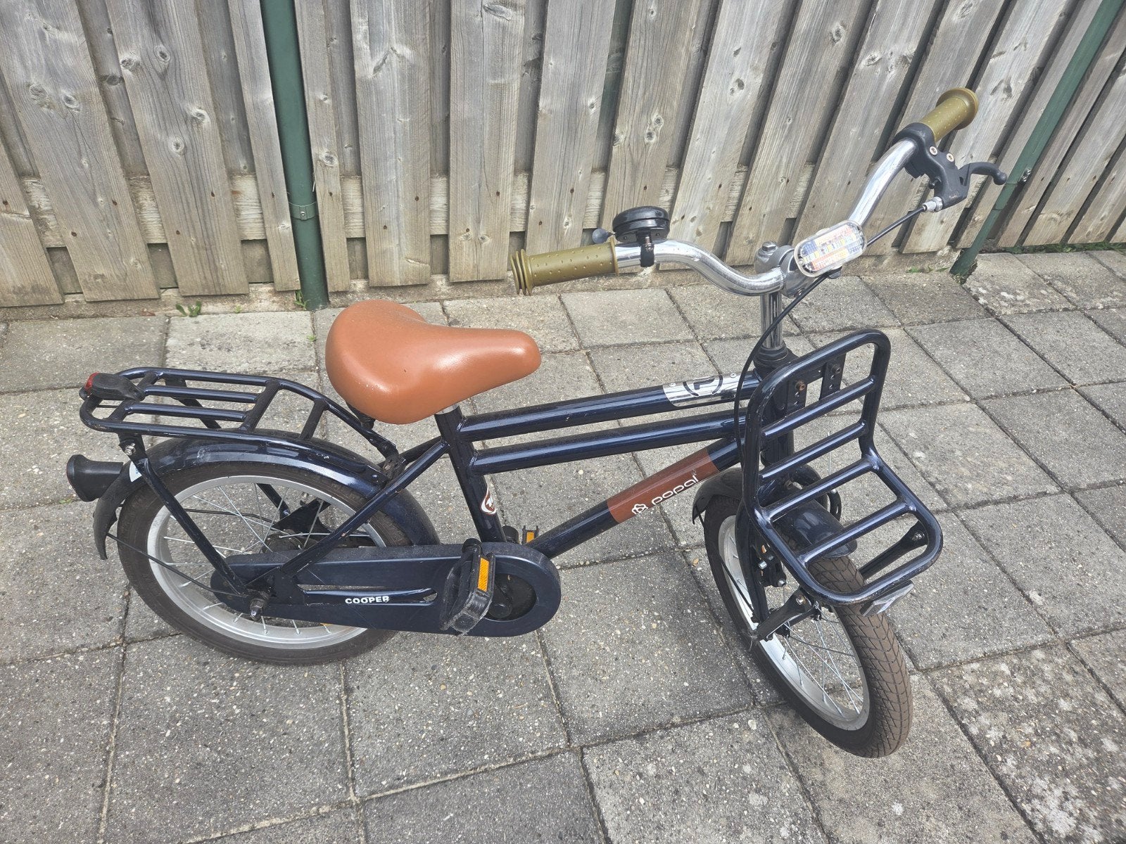 Popal Cooper kinderfiets 16 inch met voordrager, Ophalen, Gebruikt, 16 tot 20 inch
