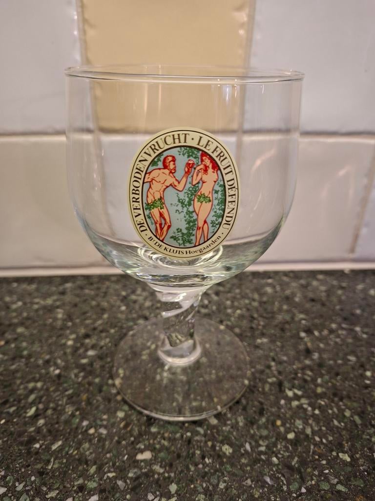 De Verboden Vrucht bierglas - Brouwerij de Kluis Hoegaarden, Ophalen of Verzenden, Zo goed als nieuw, Bierglas