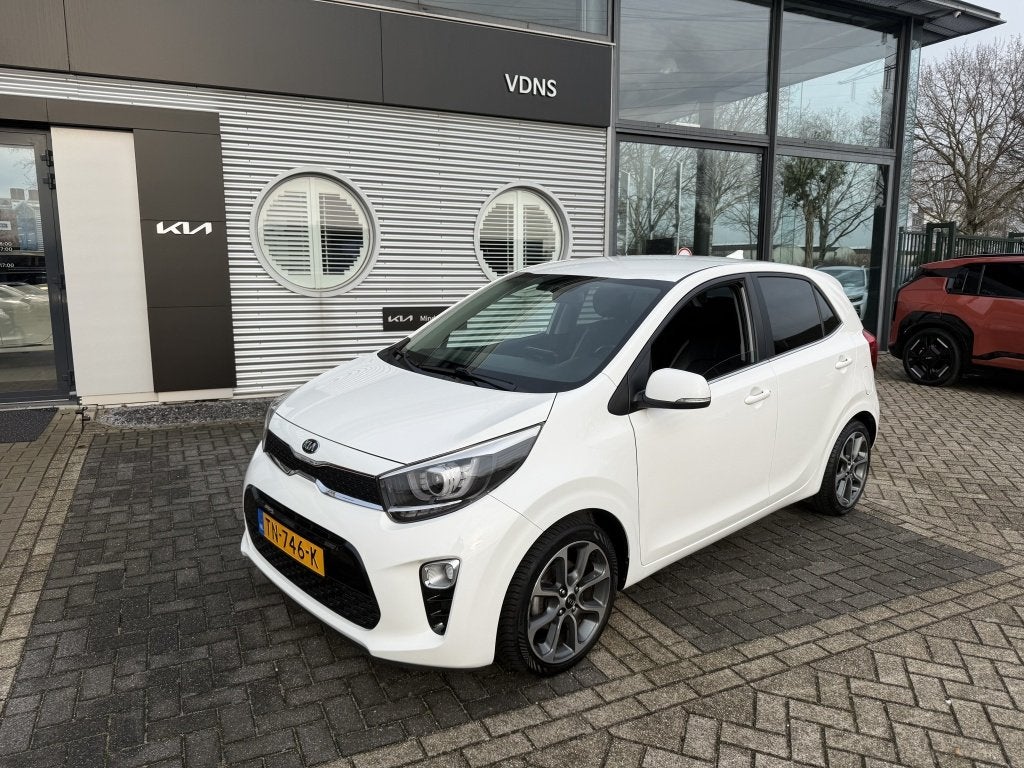 Kia Picanto 1.0 CVVT Design Edition NAVI + CAMERA / LUXE UIT, Auto's, Gebruikt, Start-stop-systeem, 4 stoelen, Wit