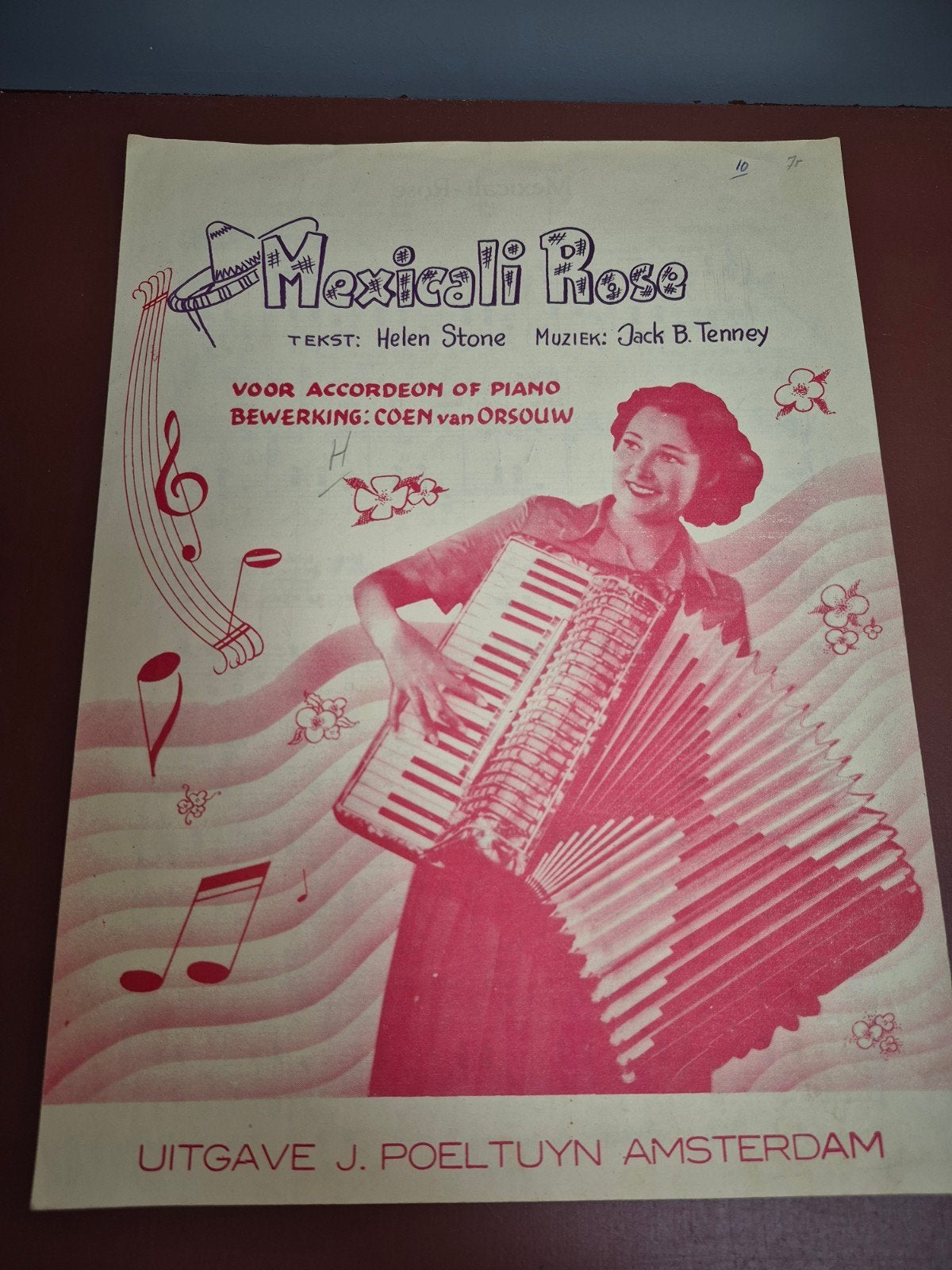 Mexicali Rose bladmuziek voor Accordeon of Piano, Ophalen of Verzenden