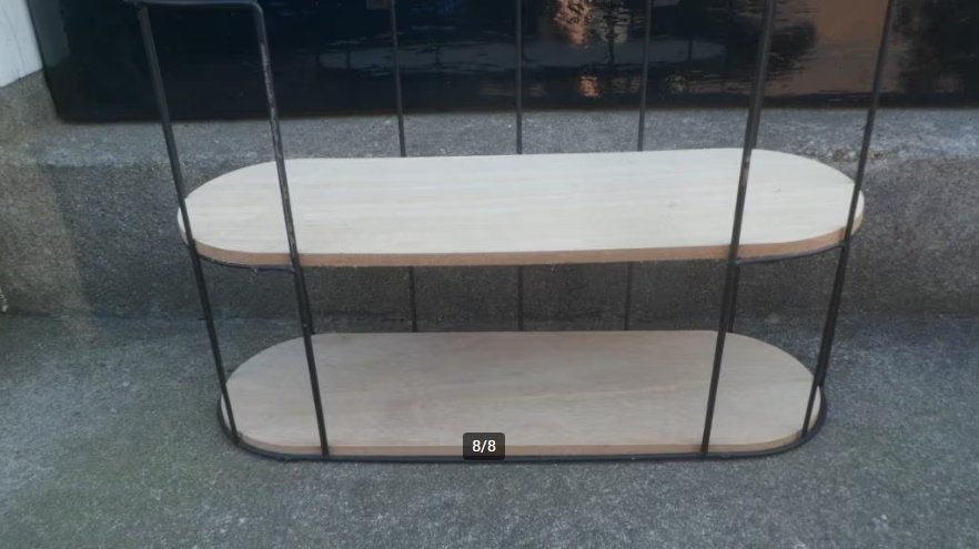 Wandrek / wandkast, wandplank metaal hout 45 cm. wandschapje, Ophalen of Verzenden, Zo goed als nieuw