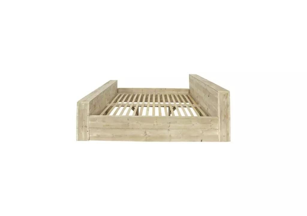 Steigerhouten bed 160 cm x 200 cm, Ophalen, Tweepersoons, Hout, 160 cm