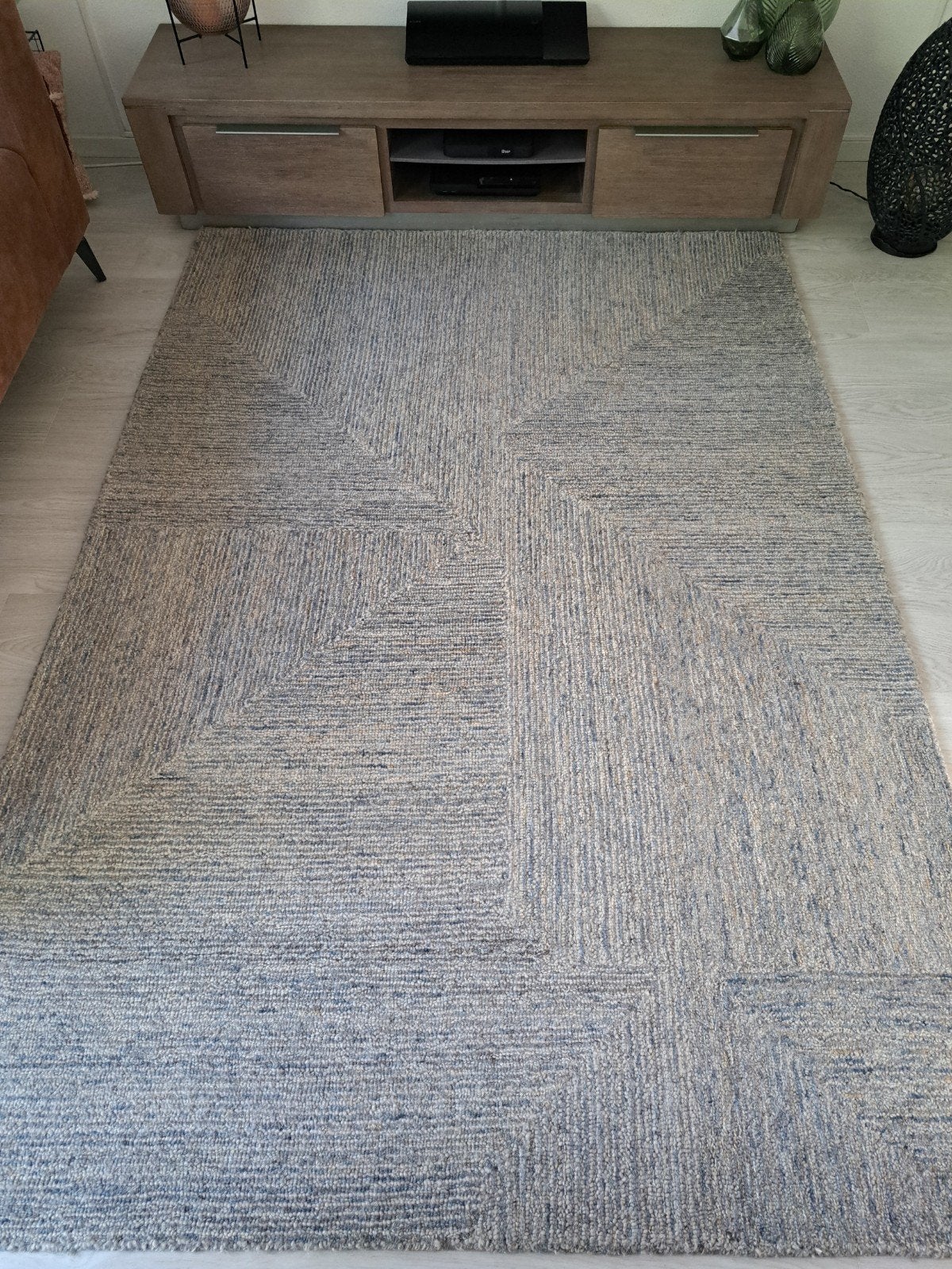 vloerkleed 160x230cm wol, Huis en Inrichting, Ophalen, Blauw, 150 tot 200 cm, 200 cm of meer