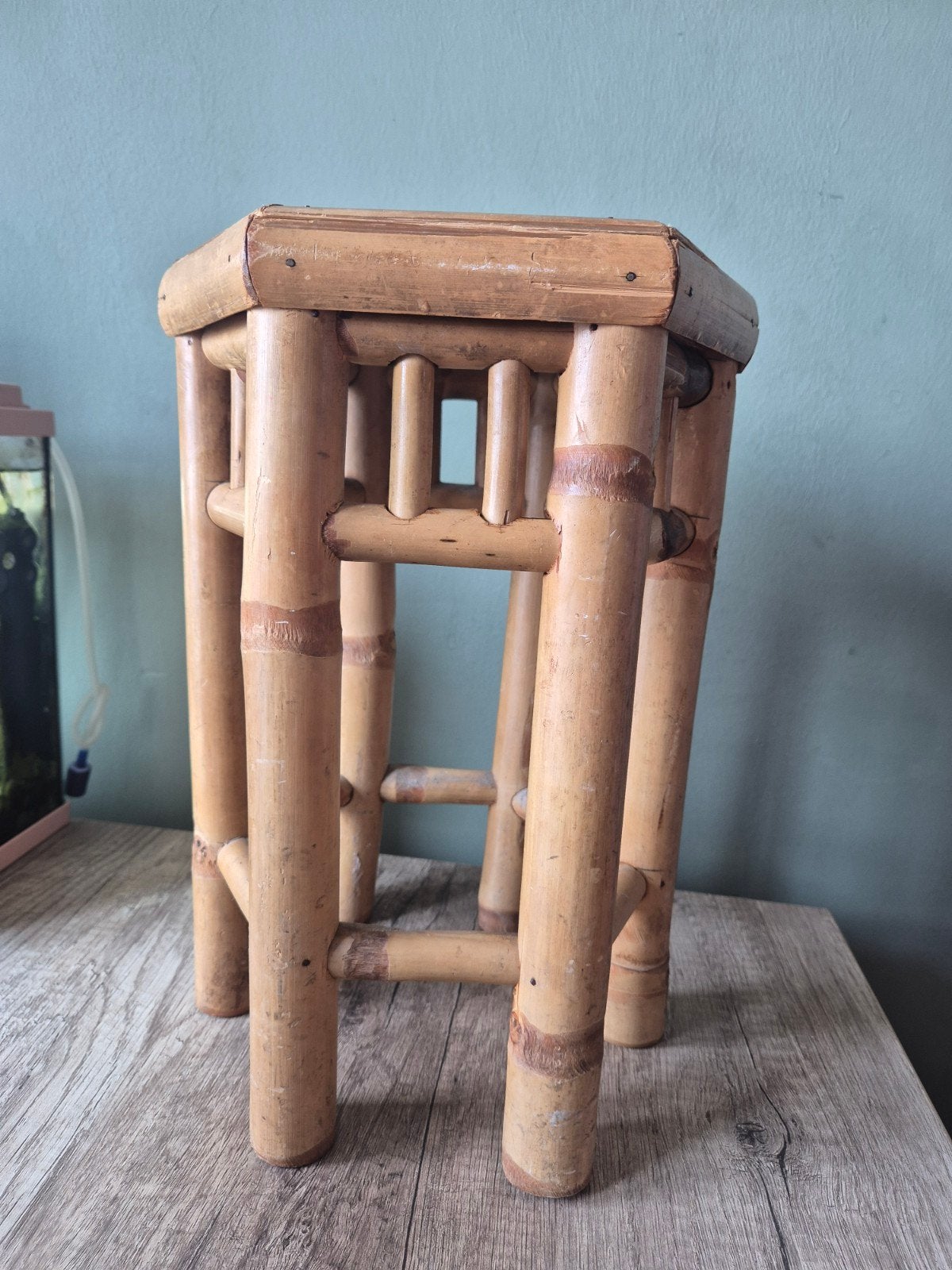 Rotan/Bamboe Bijzettafel - Vintage Look, Ophalen