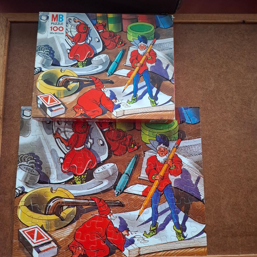 Pinkeltje puzzel MB, Ophalen of Verzenden, Minder dan 500 stukjes, Zo goed als nieuw, Legpuzzel