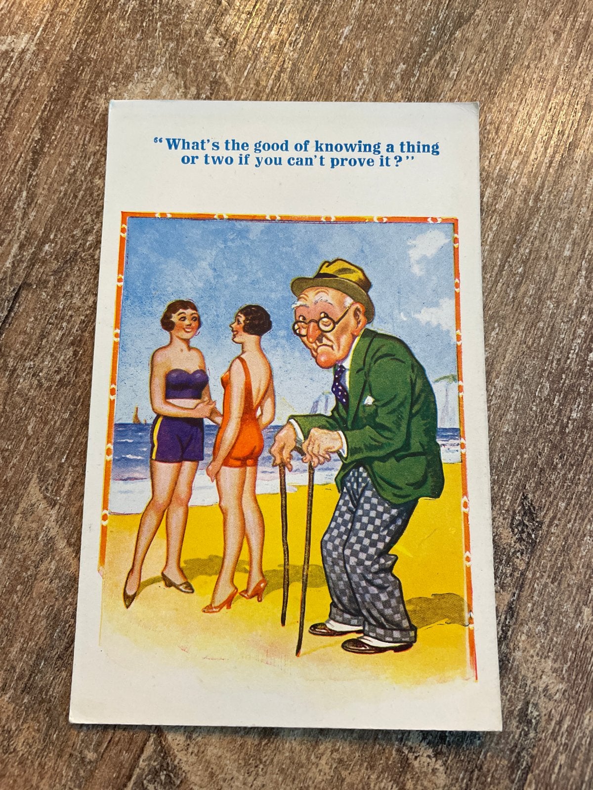 Vintage Humoristische Ansichtkaart - Oude Man & Dames, Verzamelen, Ophalen of Verzenden, Ongelopen, Overige thema's