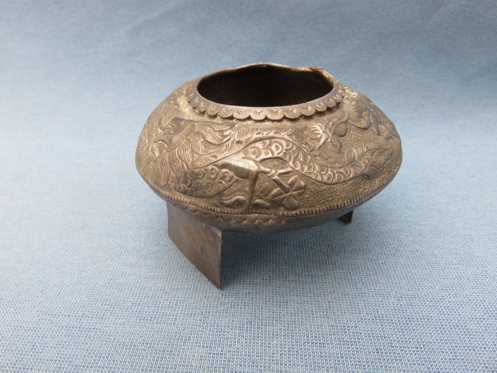 Versierd bakje in zilver legering - India - 19e - 20e eeuw, Ophalen of Verzenden