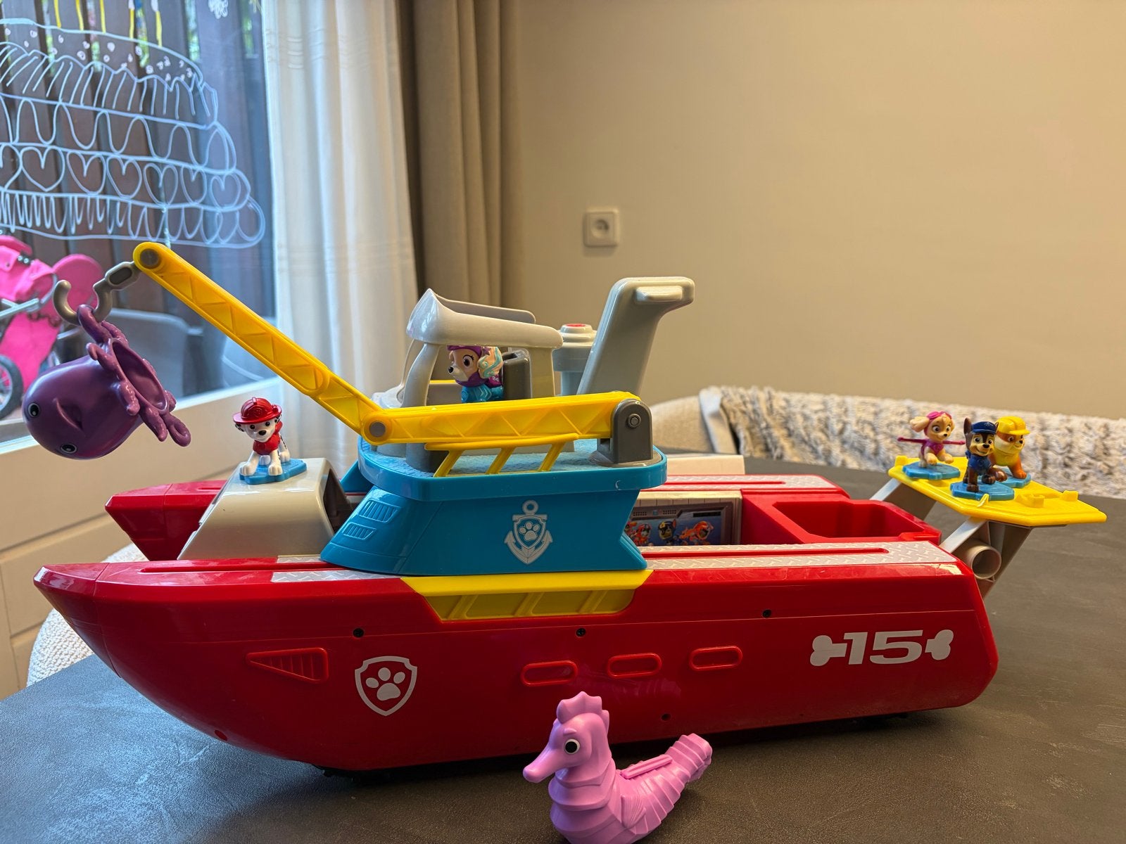 Paw Patrol Sea Patroller boot met figuren en accessoires, Ophalen, Zo goed als nieuw
