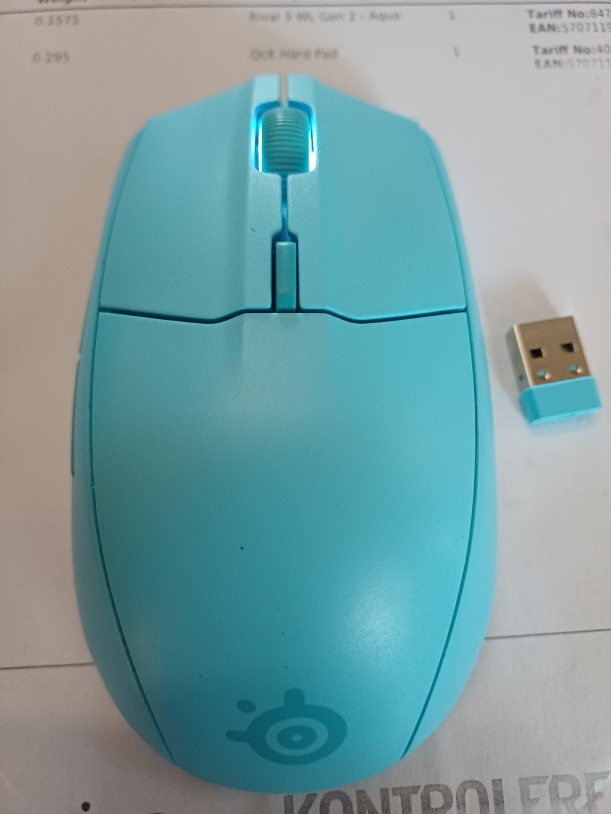 SteelSeries Rival 3 Wireless Gaming Muis - Aqua, Computers en Software, Muizen, Zo goed als nieuw, Muis, Rechtshandig, Draadloos