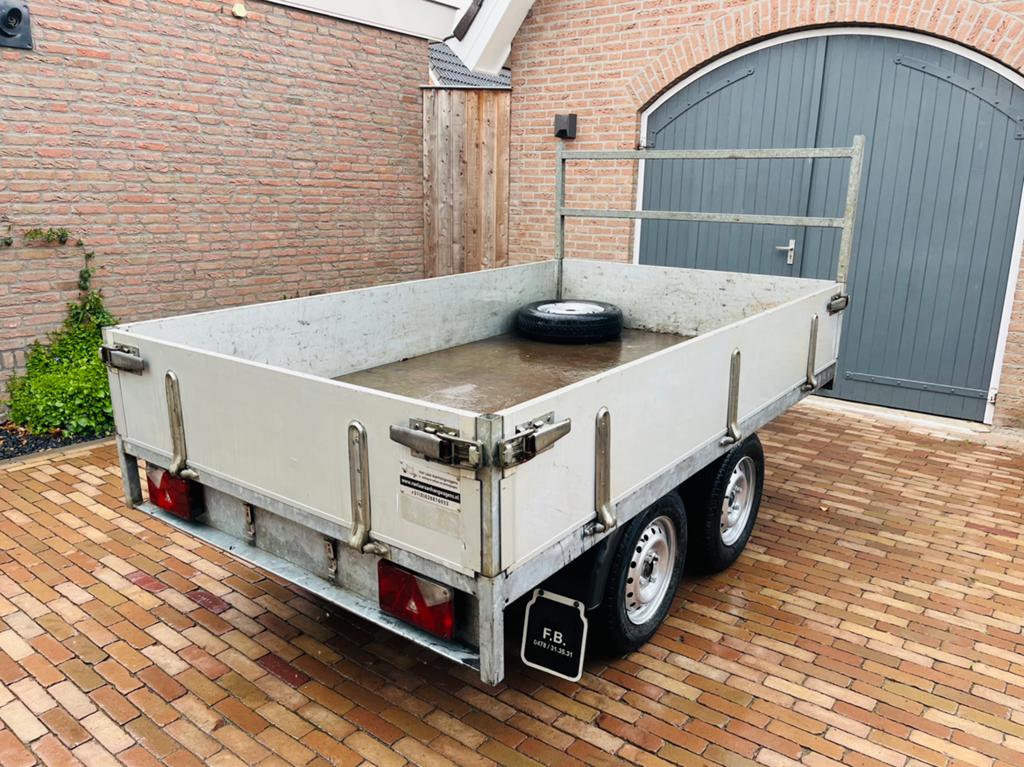 Plateau tandemasser ongeremde aanhanger, Auto diversen, Ophalen, Gebruikt