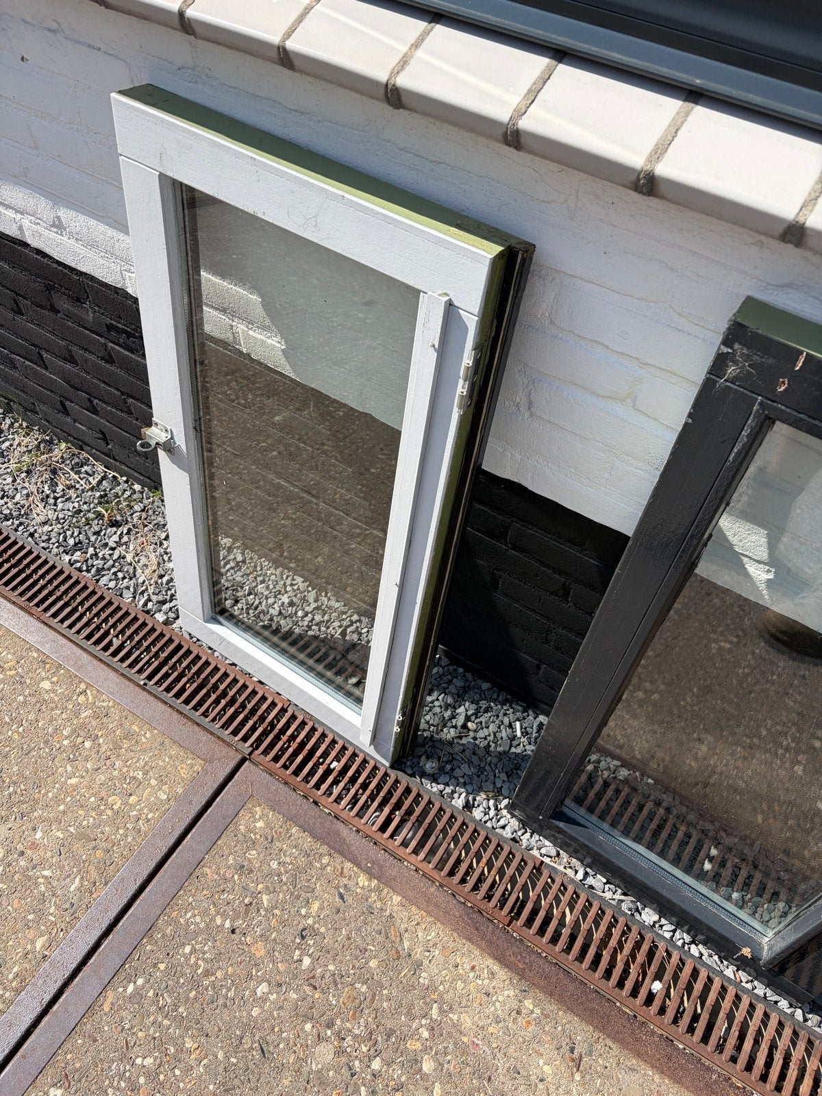 Hardhouten draai- en kiepramen met diverse glassoorten, Doe-het-zelf en Verbouw, Glas en Ramen, Ophalen, Gevelraam of Ruit, Gebruikt