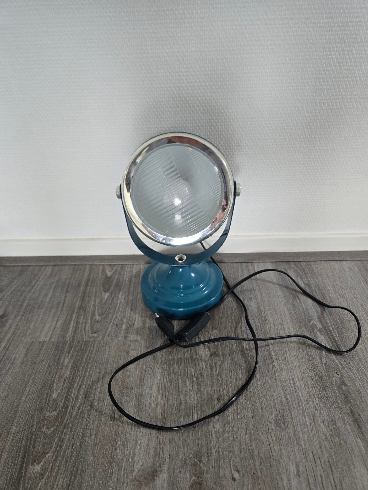 Vintage blauwe tafellamp / bureaulamp, Bureaulamp, Gebruikt, Overige merken, Vintage