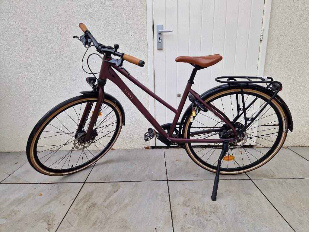 Elops meiden tienerfiets bordeauxrood maat S 152/164, Gebruikt, Versnellingen, 50 tot 53 cm, Schijfrem