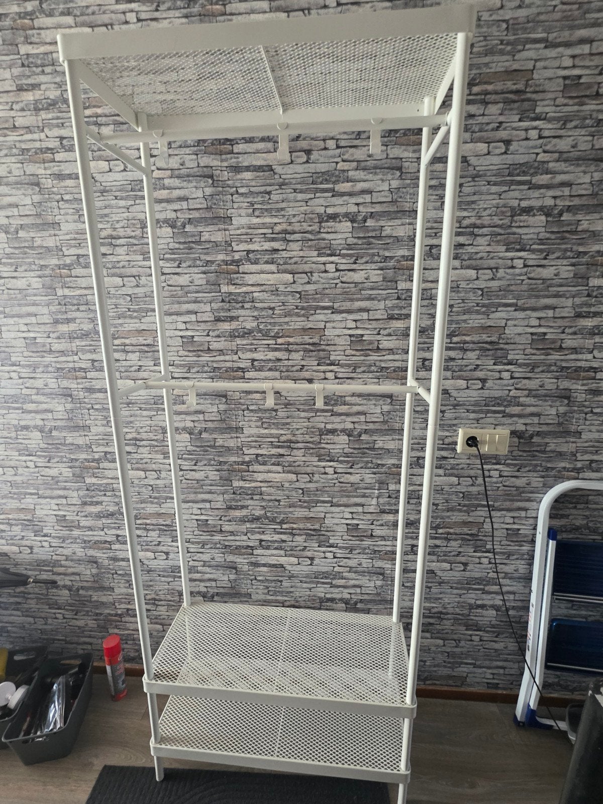 mackapär kapstok + schoenenopberger 78x32x200, Ophalen, Zo goed als nieuw, Metaal, Staande kapstok