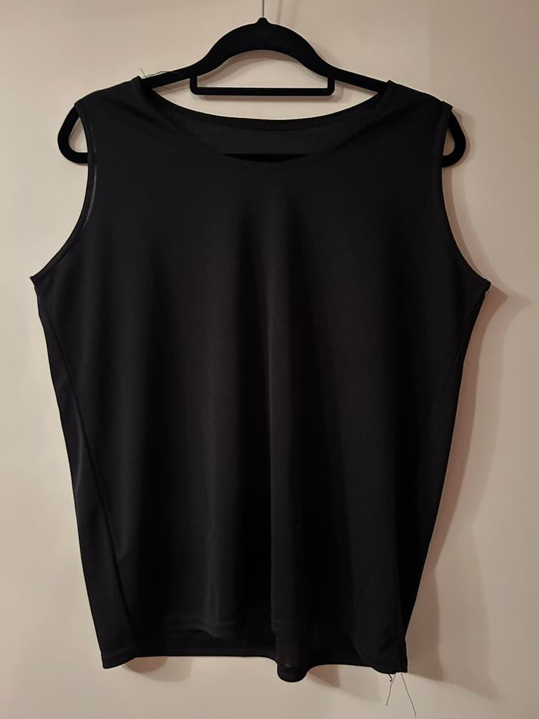 Zwarte Top met Kant - MS Mode Maat L, Ophalen of Verzenden, Zo goed als nieuw, Zwart, Zonder mouw
