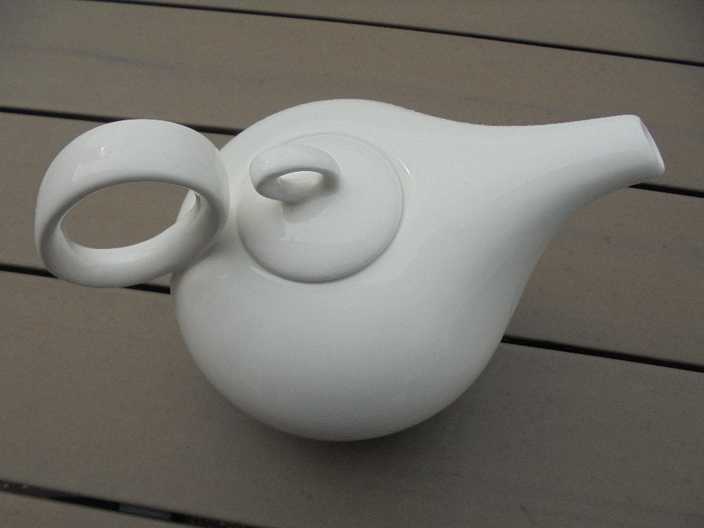 Witte theepot NIEUW, Nieuw, Ophalen of Verzenden, Porselein, Theepot