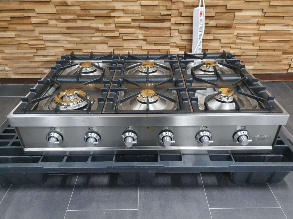Luxe inbouw / opbouw Boretti kookplaat 90cm RVS 6 pitten, Witgoed en Apparatuur, Kookplaten, Niet ingevuld, Tussenbouw, Niet ingevuld