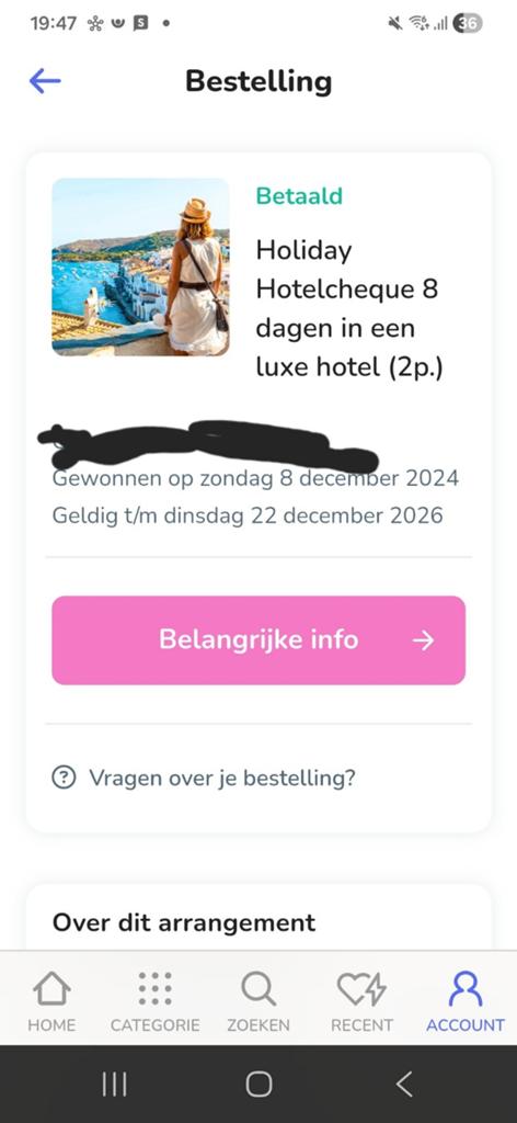 Vakantieticket voor 2 personen 7 overnachtingen, Eén persoon