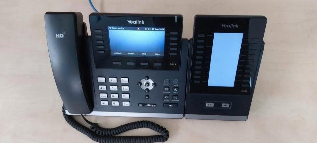 Yealink T46S met uitbreidingsmodule EXP40, Telecommunicatie, Ophalen of Verzenden, Zo goed als nieuw, Telefoon
