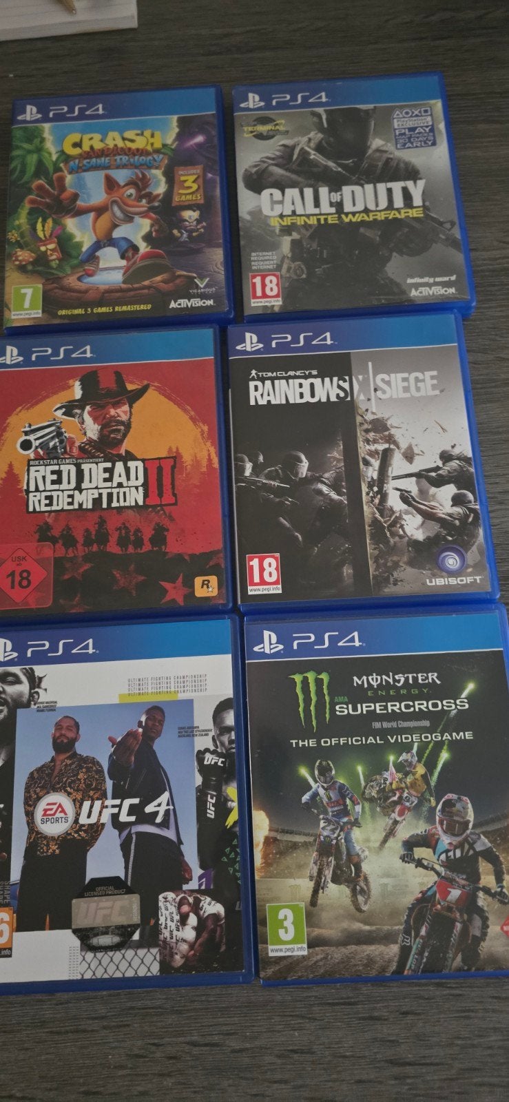 PS4 Spellen Bundel: Crf Duty, Red Dead, Rainbow Si, Gebruikt, Vanaf 18 jaar, Eén computer, 3 spelers of meer