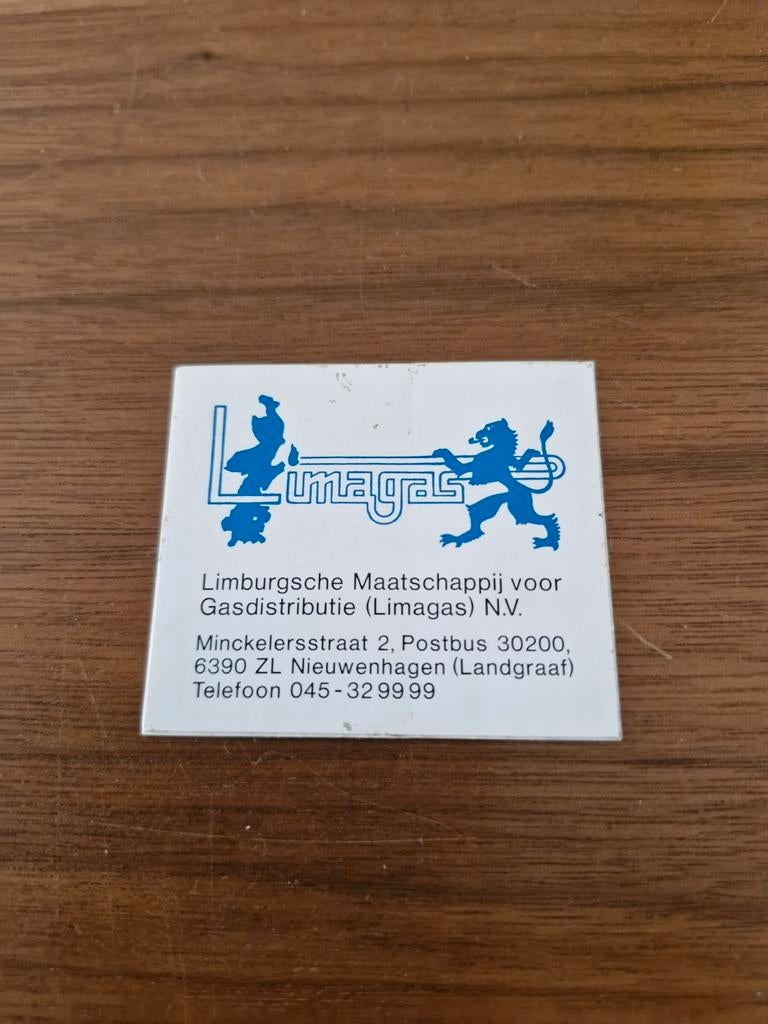 7360 Vintage Limagas Sticker - Limburgsche Maatschappij, Ophalen of Verzenden, Gebruikt