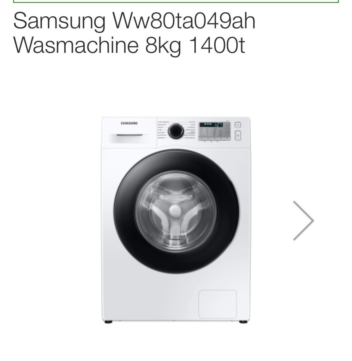 Samsung WW80TA049AH Wasmachine 8kg 1400t, Witgoed en Apparatuur, 1200 tot 1600 toeren, Gebruikt, 8 tot 10 kg, Ophalen of Verzenden