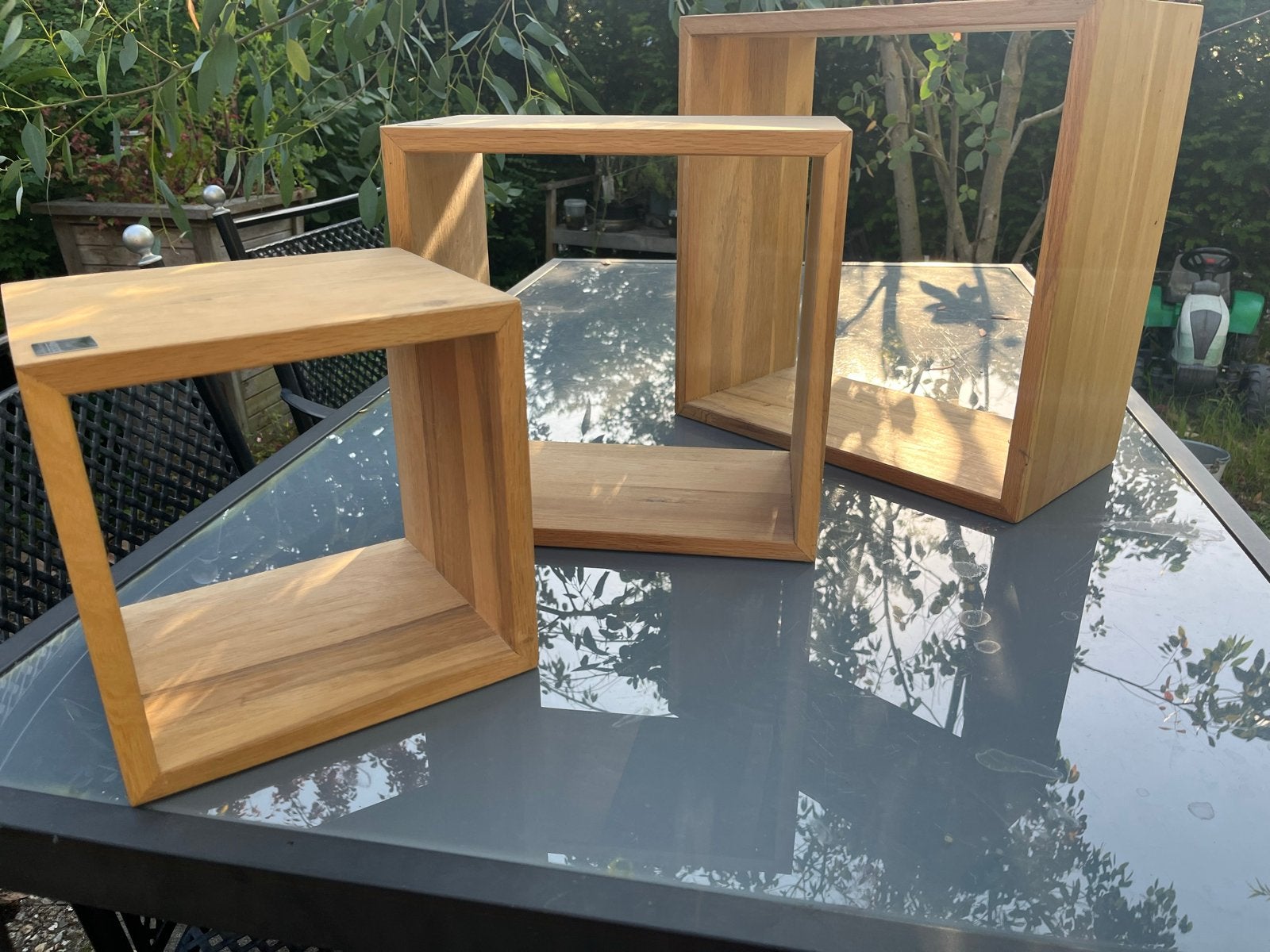 Set van 3 houten kubusplanken / wandplanken Woood, Ophalen of Verzenden, Zo goed als nieuw