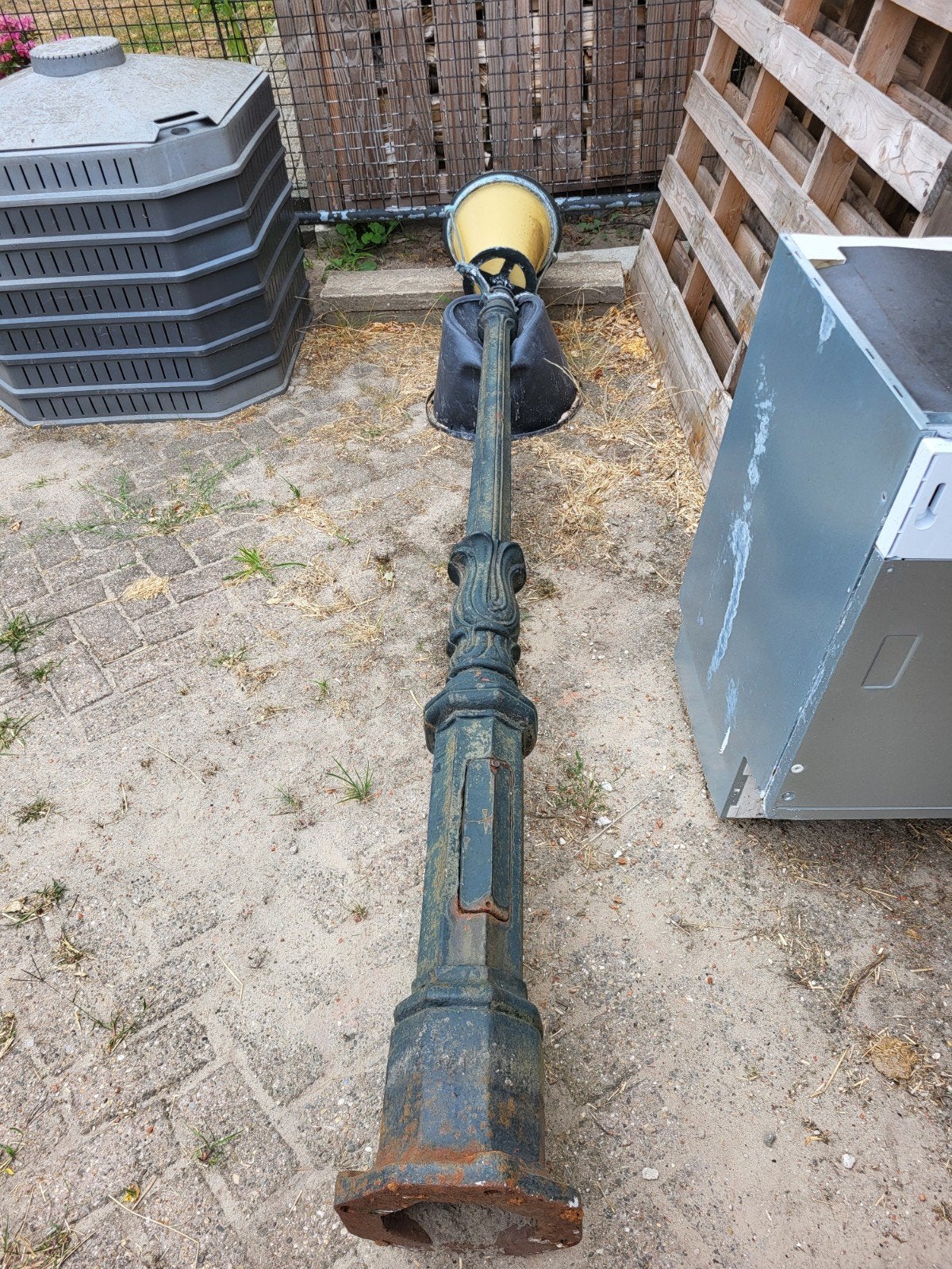 Gietijzeren lantaarnpaal, Tuin en Terras, Buitenverlichting, Ophalen, Gebruikt, Staande lamp, Netvoeding