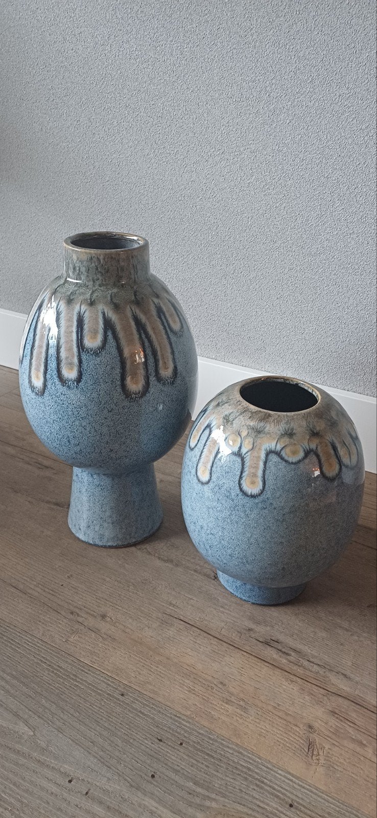 Bloempotten / vazen, Huis en Inrichting, Woonaccessoires | Vazen, Ophalen, Nieuw, Blauw, Steen/keramiek