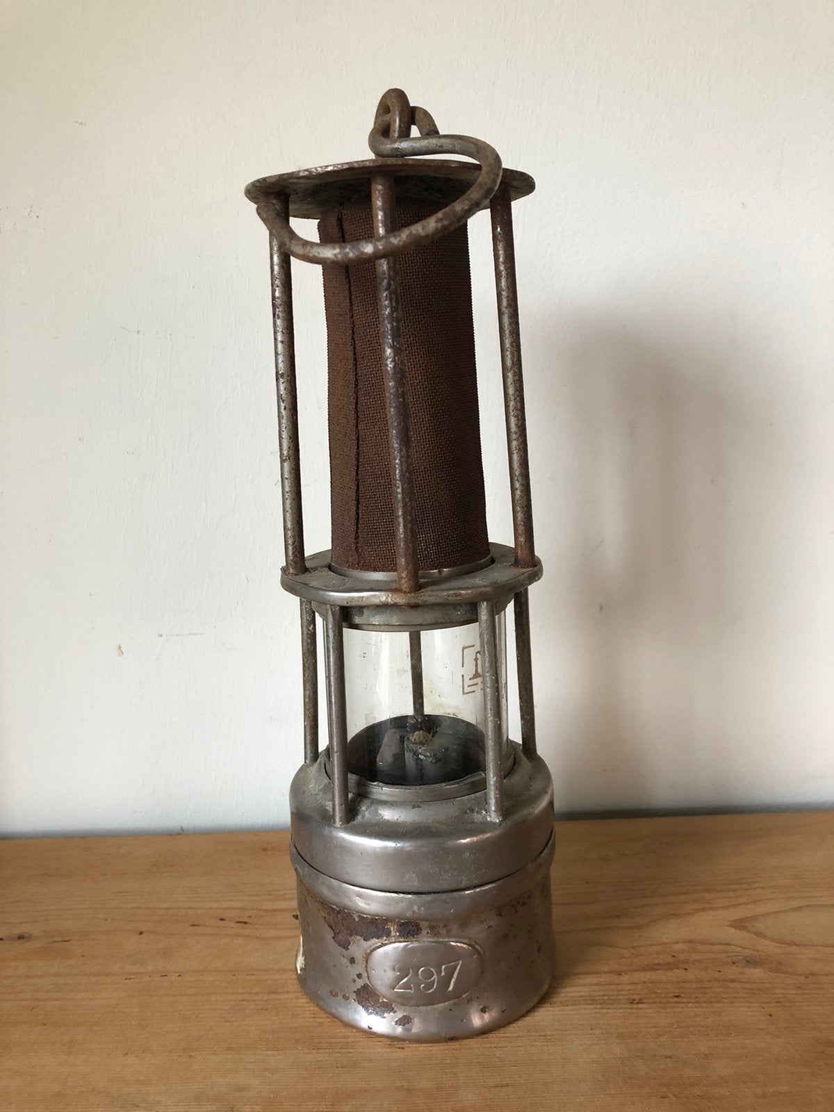 Authentieke genummerde mijnlamp, Ophalen of Verzenden