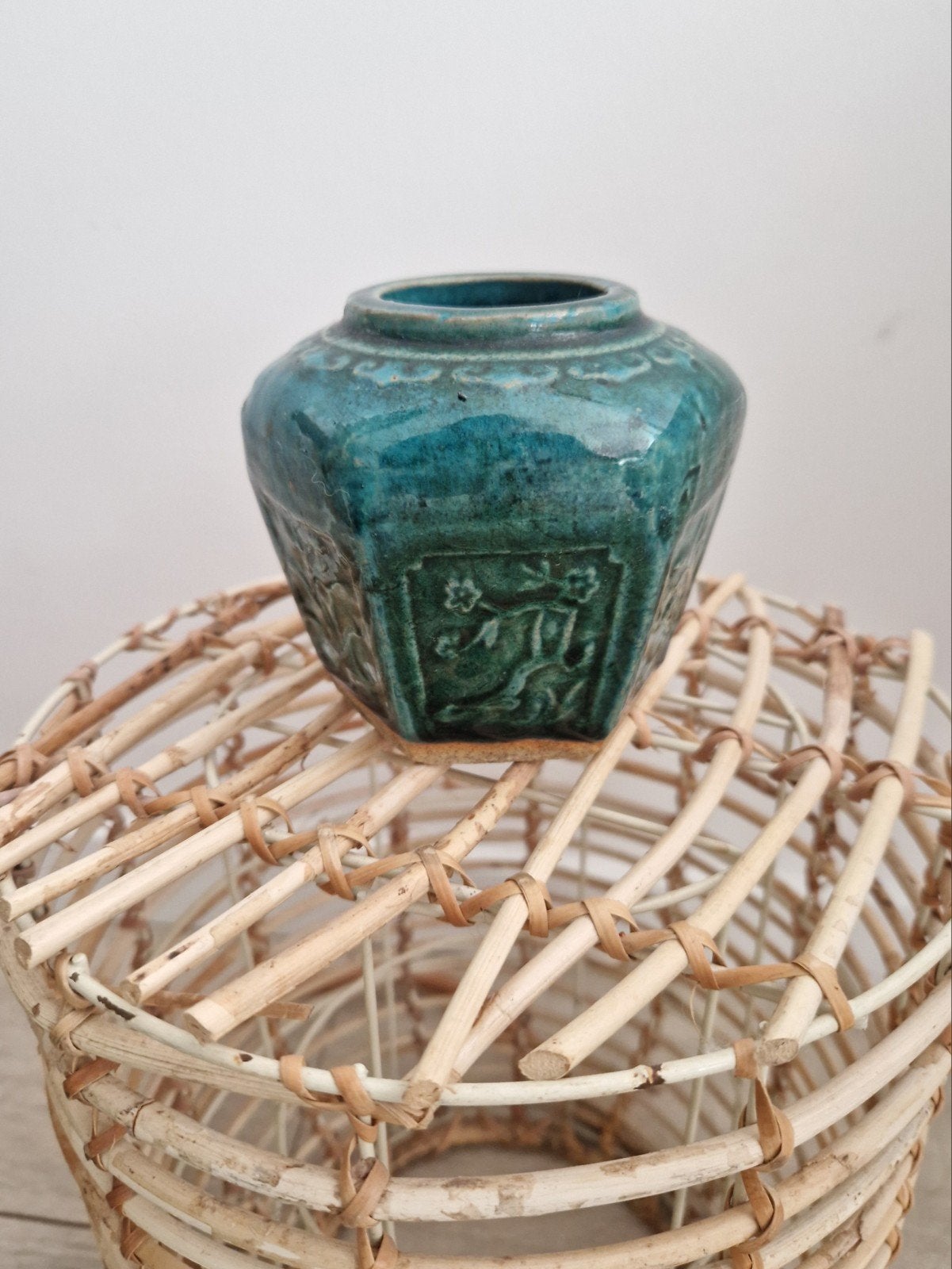 Chineze gemberpot groen vintage pot, Ophalen of Verzenden